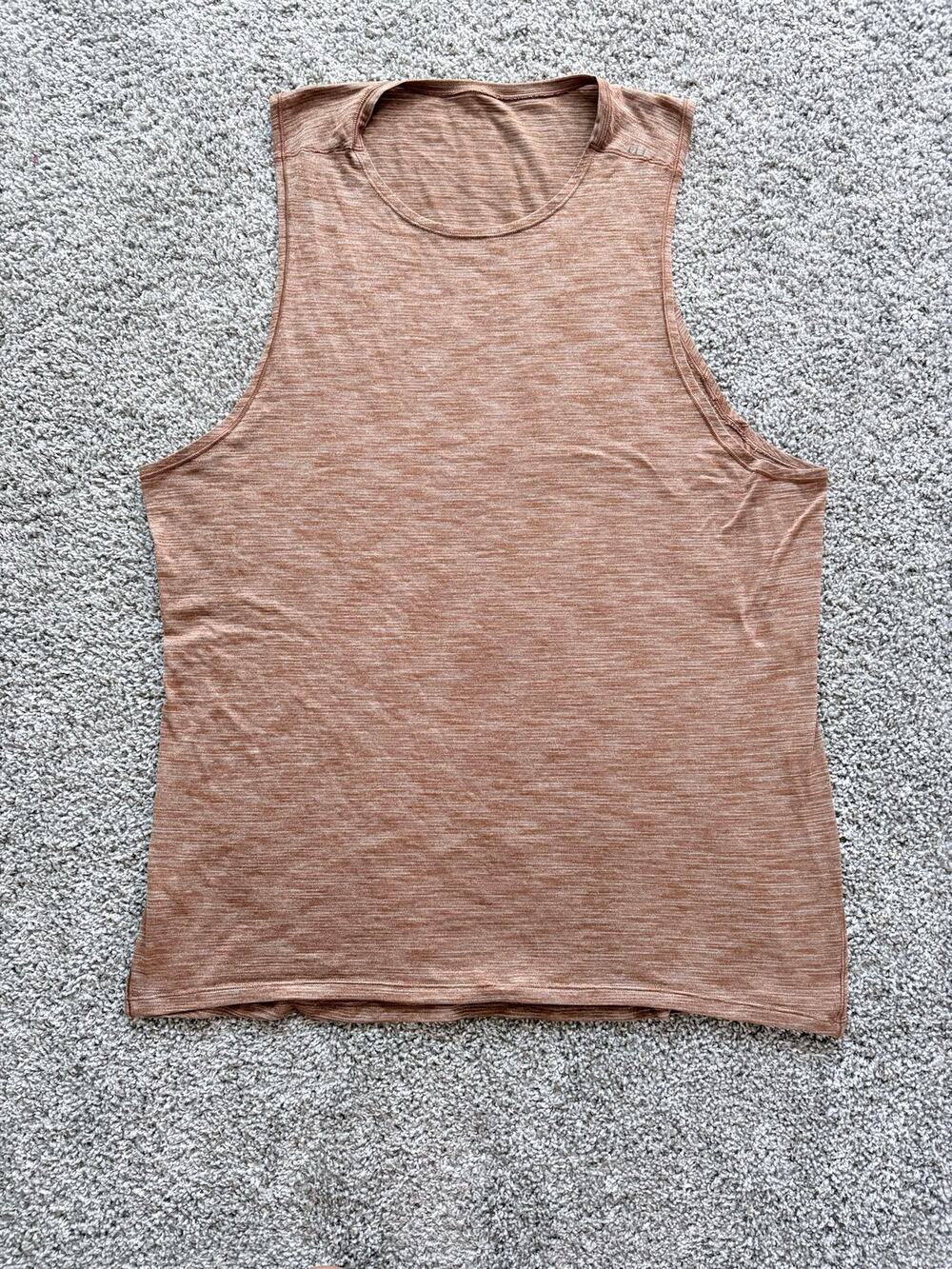 Lululemon Drysense Sleeveless Tank Top Heathered Rust Mens Large L
